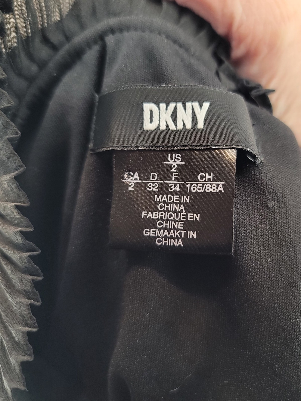 DKNY - Size 2 Sleeveless Black Pleated Lined Mini Dress - Picture 9 of 9